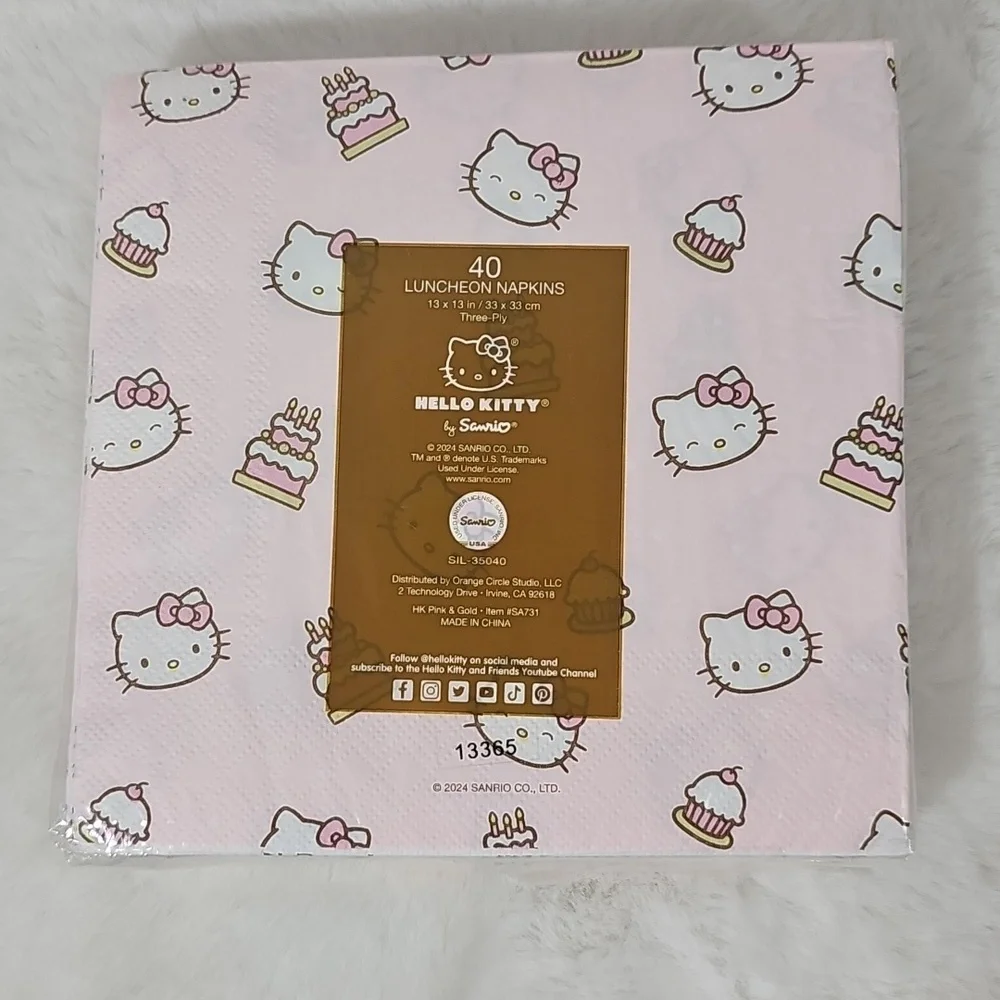 Sanrio Hello Kitty 40 Ct Luncheon Napkins 13